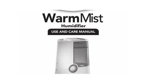 Vicks V750 1 Gal. Warm Mist Humidifier Use and Care Manual | Manualzz