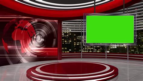Red Virtual Studio Looping Animation With Greenscreen