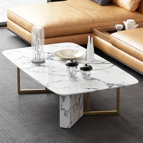 Buy 2018 White Home Rectangular Marble Coffee Table