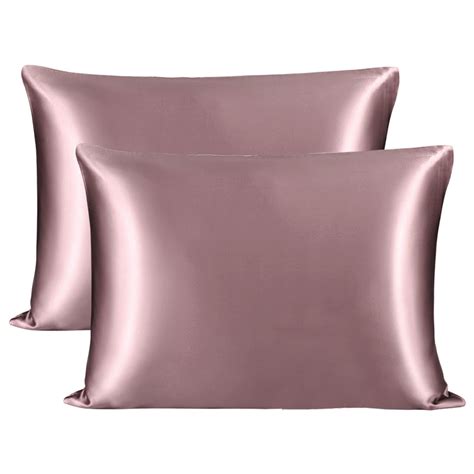 Unique Bargains 2 Pack 25 Momme Pure Mulberry Silk Pillowcases Mauve