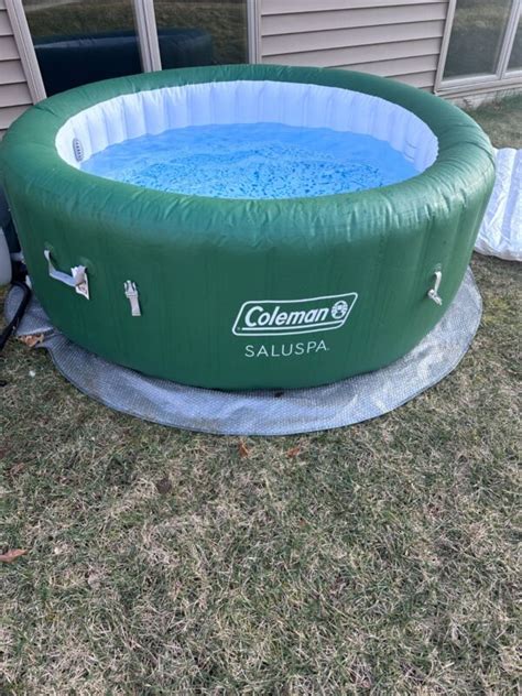 Coleman Saluspa 6 Person Inflatable Hot Tub Spa Green Tub And Cover Only