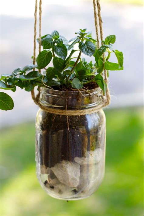 Diy Mason Jar Hanging Herb Planter Ramshackle Glam Mason Jar Herb