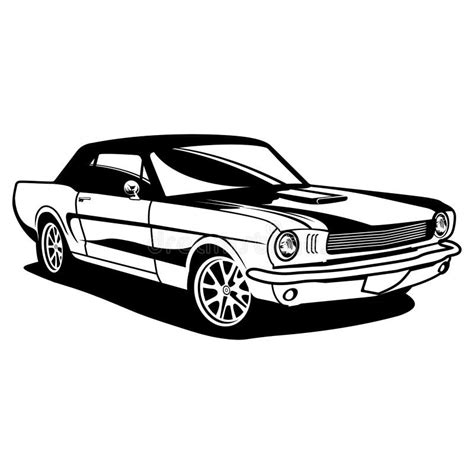 Cool Classic Cars Black And White Vector Kids Drawing Colouring