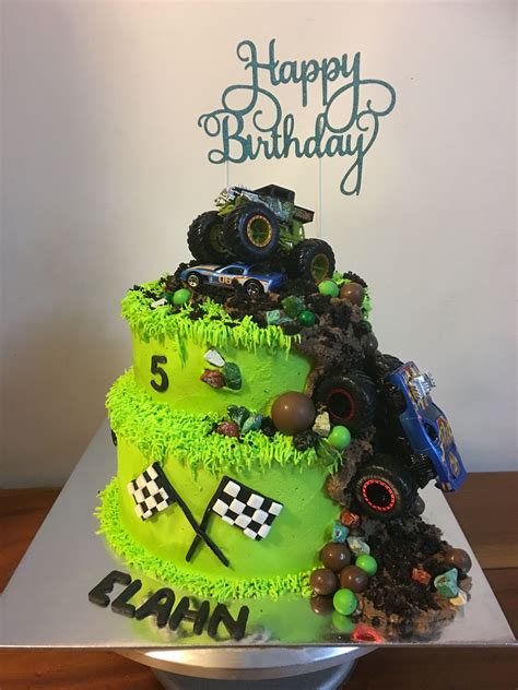Monster Truck Cake With A Cool Spiral Oreo Dirt Track Artofit