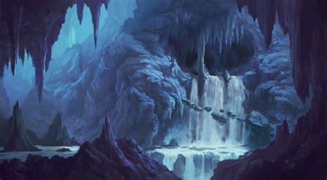 Ice Cavern Fantasy Landscape Environment Concept Art Environmental Art
