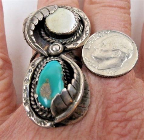 Fred Harvey Era Navajo Sterling Silver Turquoise Mo Gem