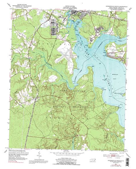 Jacksonville South Topographic Map 124000 Scale North Carolina