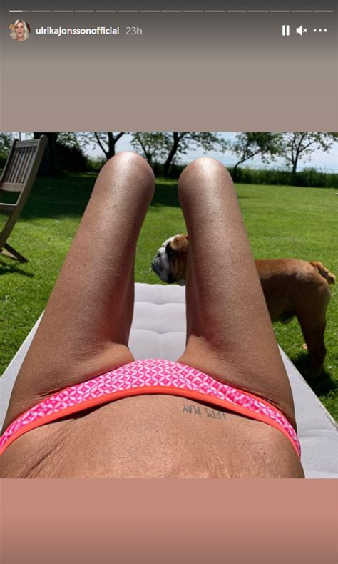 Ulrika Jonsson Strips Down To Her Bikini Bottoms To Soak Up The Sun