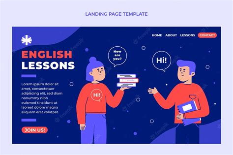 Free Vector Flat Design English Lessons Homepage