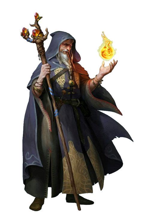 Male Old Human Wizard Pathfinder Pfrpg Dnd Dandd D20 Fantasy Concetto