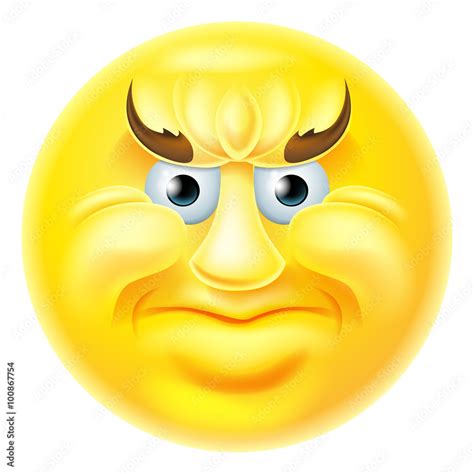 Angry Emoji Emoticon Man Stock Vector Adobe Stock