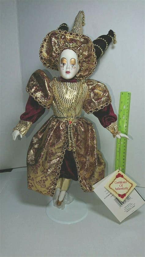 Vintage Porcelain Clown Doll Figurine Jester 17 With Etsy