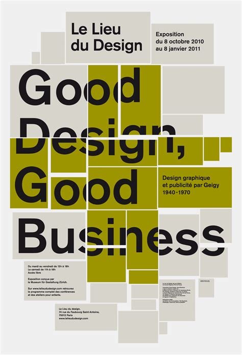 A Poster With The Words Good Design Good Business
