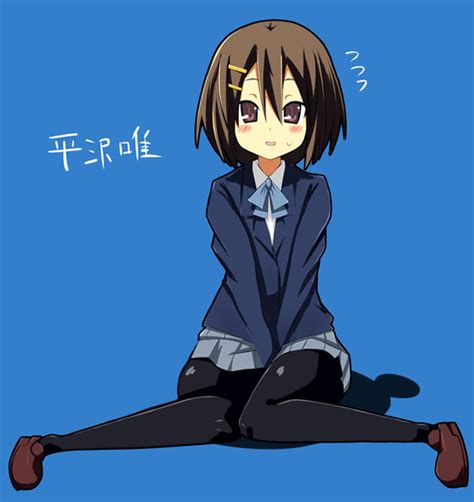 safebooru bad feet brown eyes brown hair edit hairclip hirasawa yui k on pantyhose pilotis