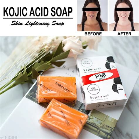 kojic acid whitening soap handmade skin lightening soap deep cleaning shrink pore brighten