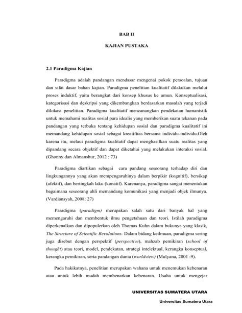 Bab Ii Kajian Pustaka 21 Paradigma Kajian Paradigma Adalah