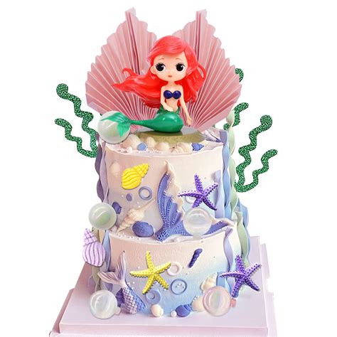Buy Memovan Mermaid Cake Topper 16pcs Under The Sea Cake Toppers