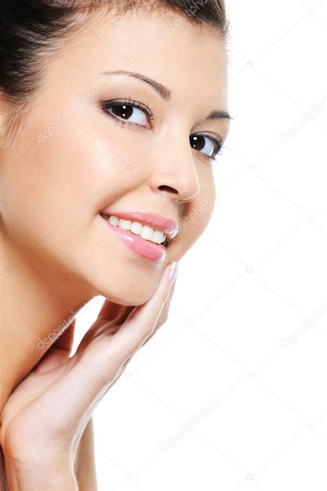 Cheerful Clean Face Of Pretty Woman — Stock Photo © Valuavitaly 1543619