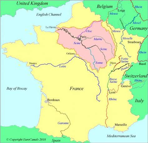 Seine River Map La Seine River Map Île De France France