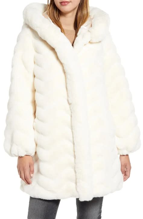 Gallery Faux Fur Hooded Swing Coat Nordstrom Swing Coats Coat