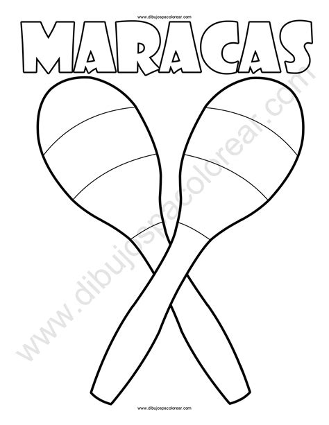 Maracas Dibujo A Color Y Para Colorear