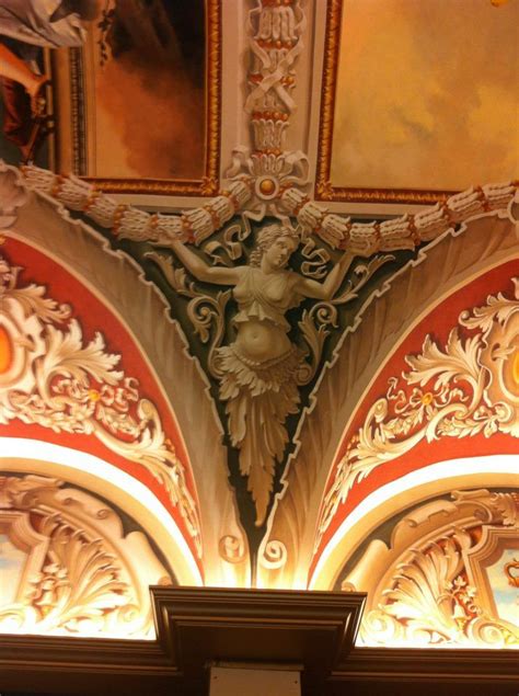 Venetian las vegas, venetian, ceiling lights. Grisaille on ceiling area of Venetian Plaza Hotel in Las ...