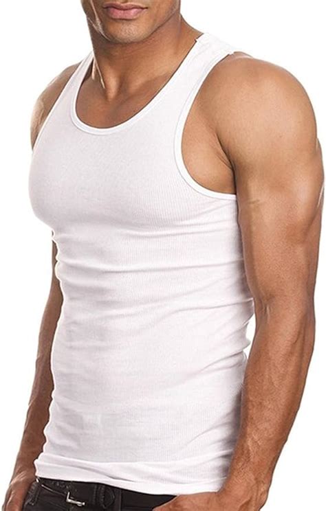 3 Pack Mens Wife Beater A Shirt Muscle Tank Top Gym Work Out White Super Thick 5x 5xl