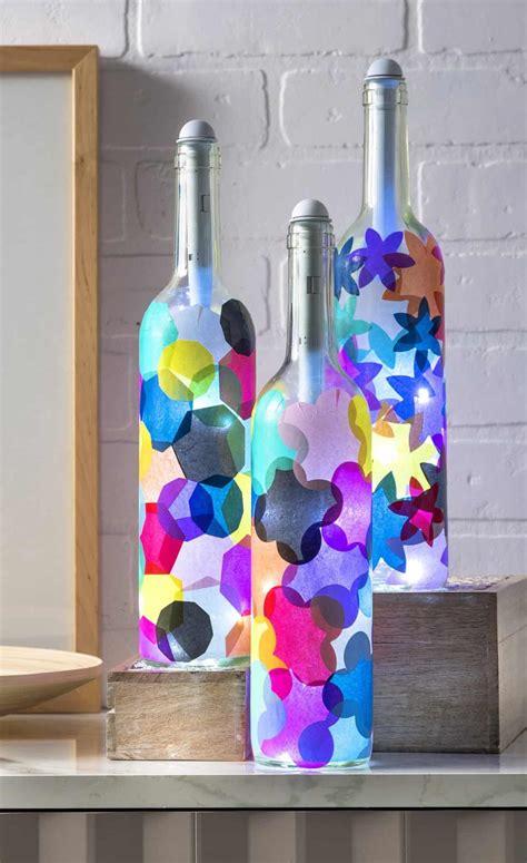 Wine Bottle Crafts Light My Bottles Mod Podge Rocks