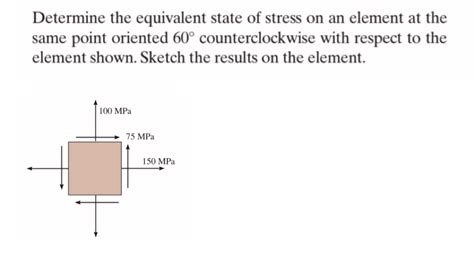 Solved Determine The Equivalent State Of Stress On An