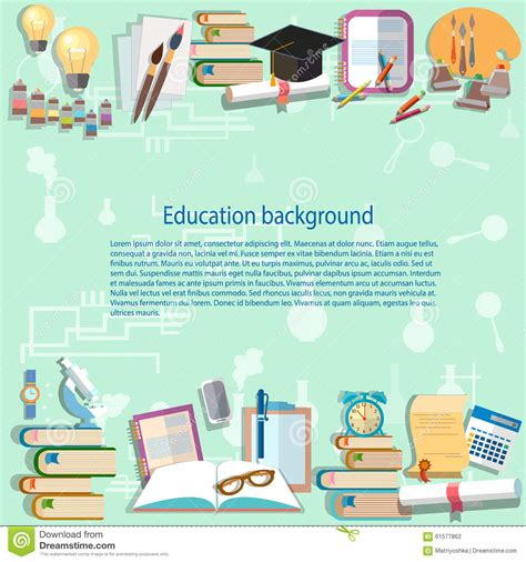 Education Background Back To School University College Stock Vector ...