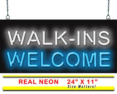 Walk Ins Welcome Neon Sign Jantec 24 X 11 No Wait Hair Salon