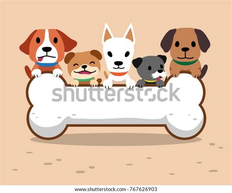 Cartoon Dogs Big Bone Stock Vector Royalty Free 767626903