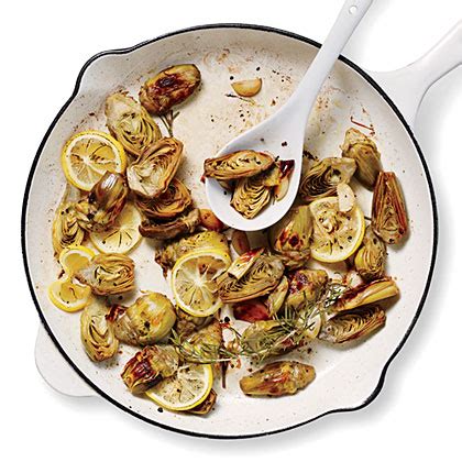 Favorite recipes, for the kid in all of us. Pan-Roasted Artichokes with Lemon and Garlic Recipe ...