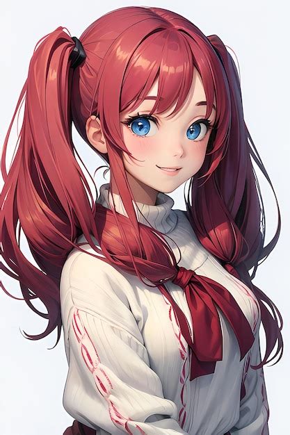 Premium Ai Image Cute Anime Girl With Long Hair Twin Tails And Blue Eyes
