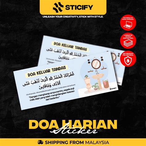 Sticker Doa Harian Doa Keluar Tandas Shopee Malaysia