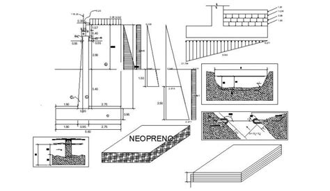 Cad 2d Construction Detail Of Retaining Wall Dwg Autocad File Cadbull