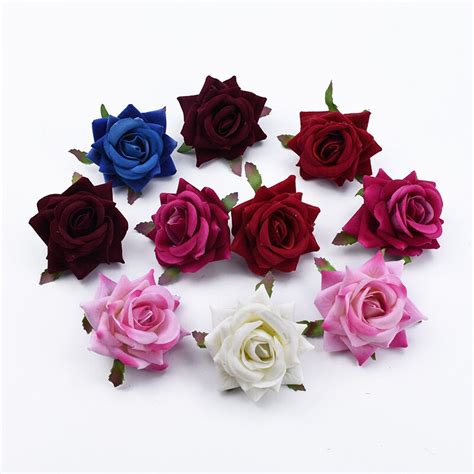 3050pcs Artificial Flowers Silk Roses Head Wedding Decorative Flowers
