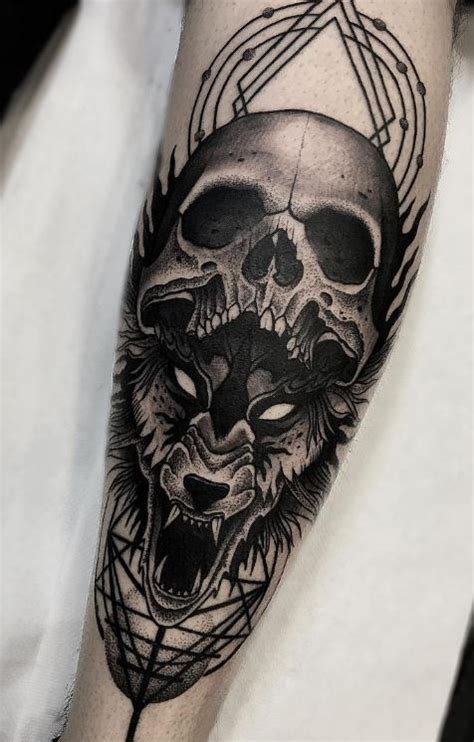 Skull And Wolf Tattoo Inkstylemag