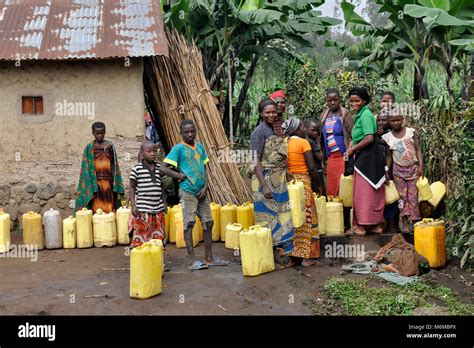 Democratic Republic Of Congo Village Near Virunga National Park Stock