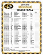 Printable 2017-2018 Missouri Tigers Basketball Schedule