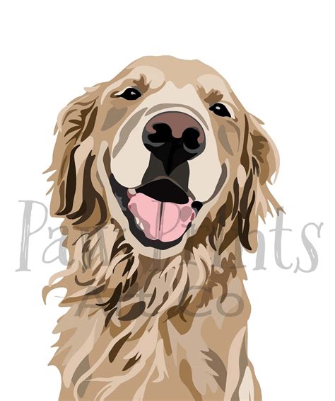 Golden Retriever Dog Art Print Etsy