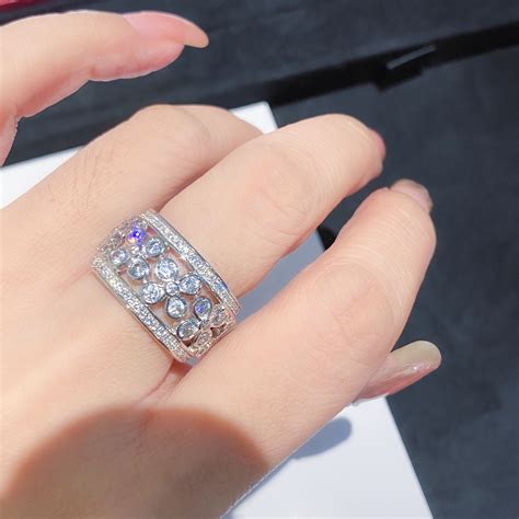 Stunning High Quality Imitation Diamond Ring 18k White Gold Etsy