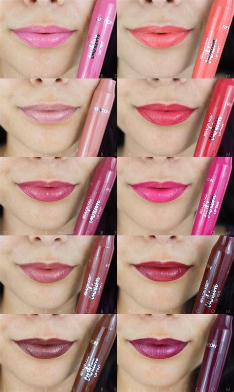 Revlon Kiss Cushion Lip Tints Review And Lip Swatches Slashed Beauty Lip Gloss Colors
