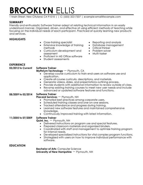 It manager resume sample inspires you with ideas and examples of what do you put in the it manager resume sample. Best Software Training Resume Example From Professional ...