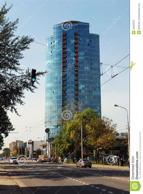 Vilnius City Skyscrapers In Savanoriu Street Editorial Photography