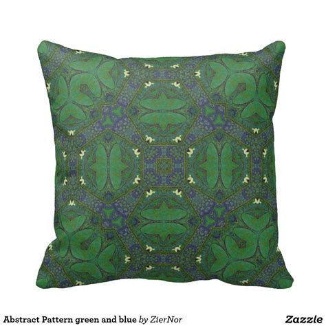 Abstract Pattern Green And Blue Pillows Pillows Blue Pillows