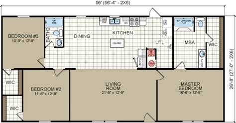 3 Bedroom Double Wide Floor Plans Home Interior Design