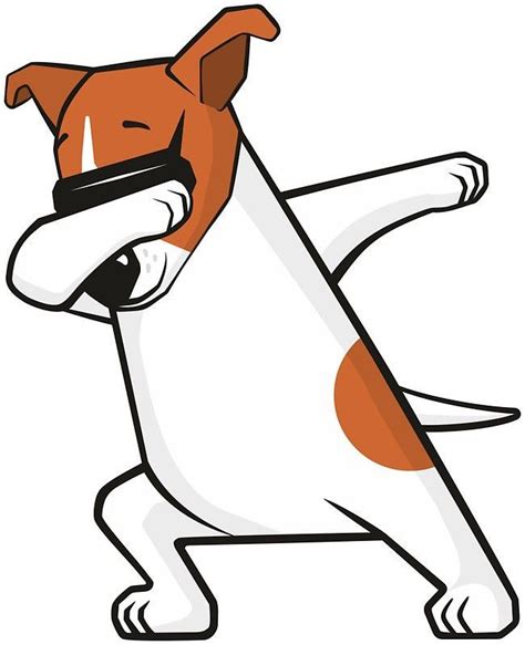 Dabbing Dog Funny Cartoon Dab Dance Jack Russell Terrier Jrt