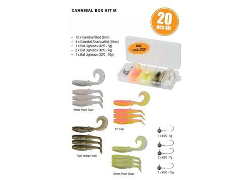 Kit Leurres Souples Savage Gear Cannibal Box Kit Tailles Du Xs Au