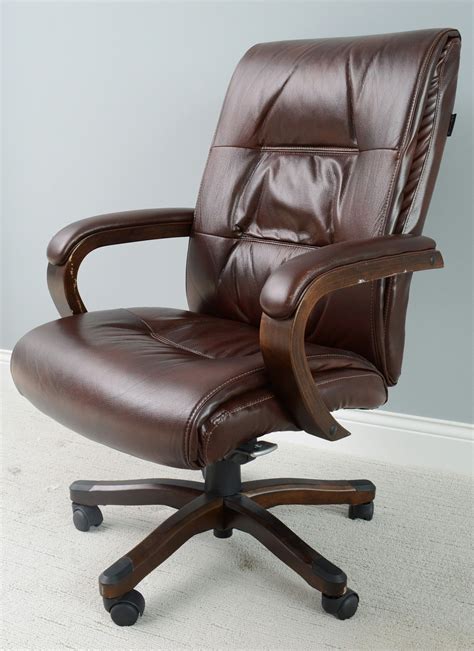 Broyhill Leather Adjustable Executive Chair Ebth